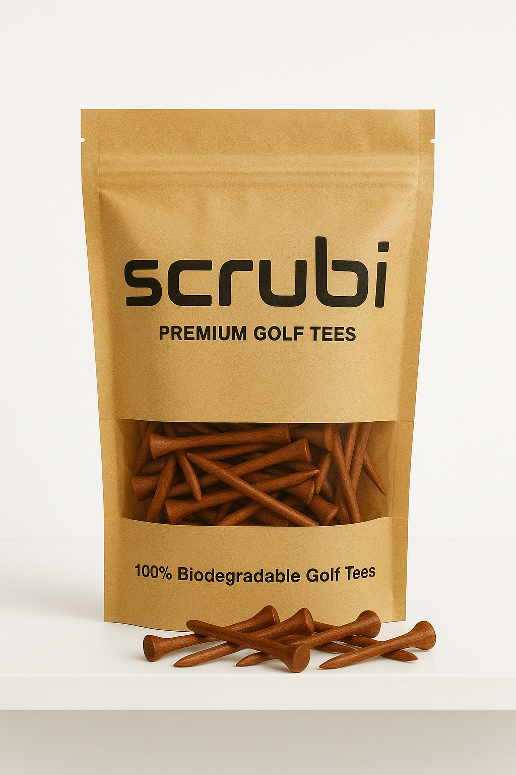 Scrubi 2 3/4 inch bamboo 100% biodegradable golf tees (100pc)